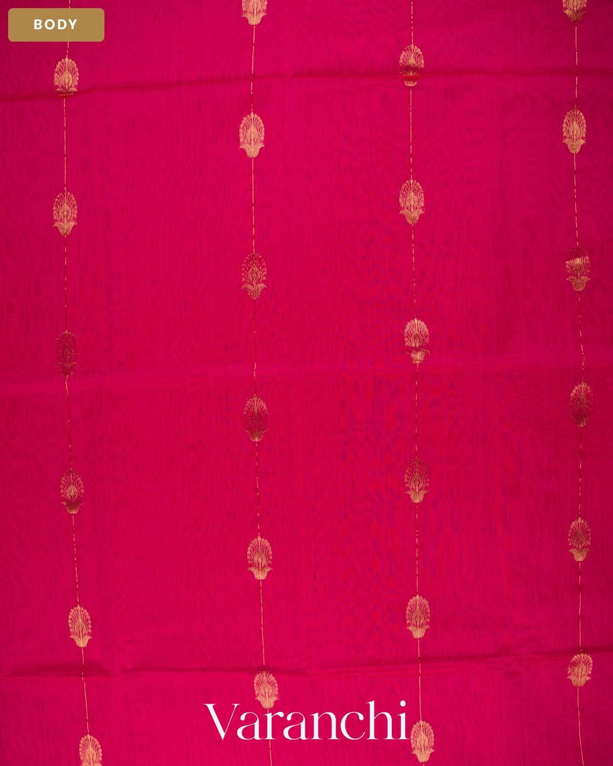 Rani Pink Pure Maheshwari Silk Cotton Handloom Saree — Body