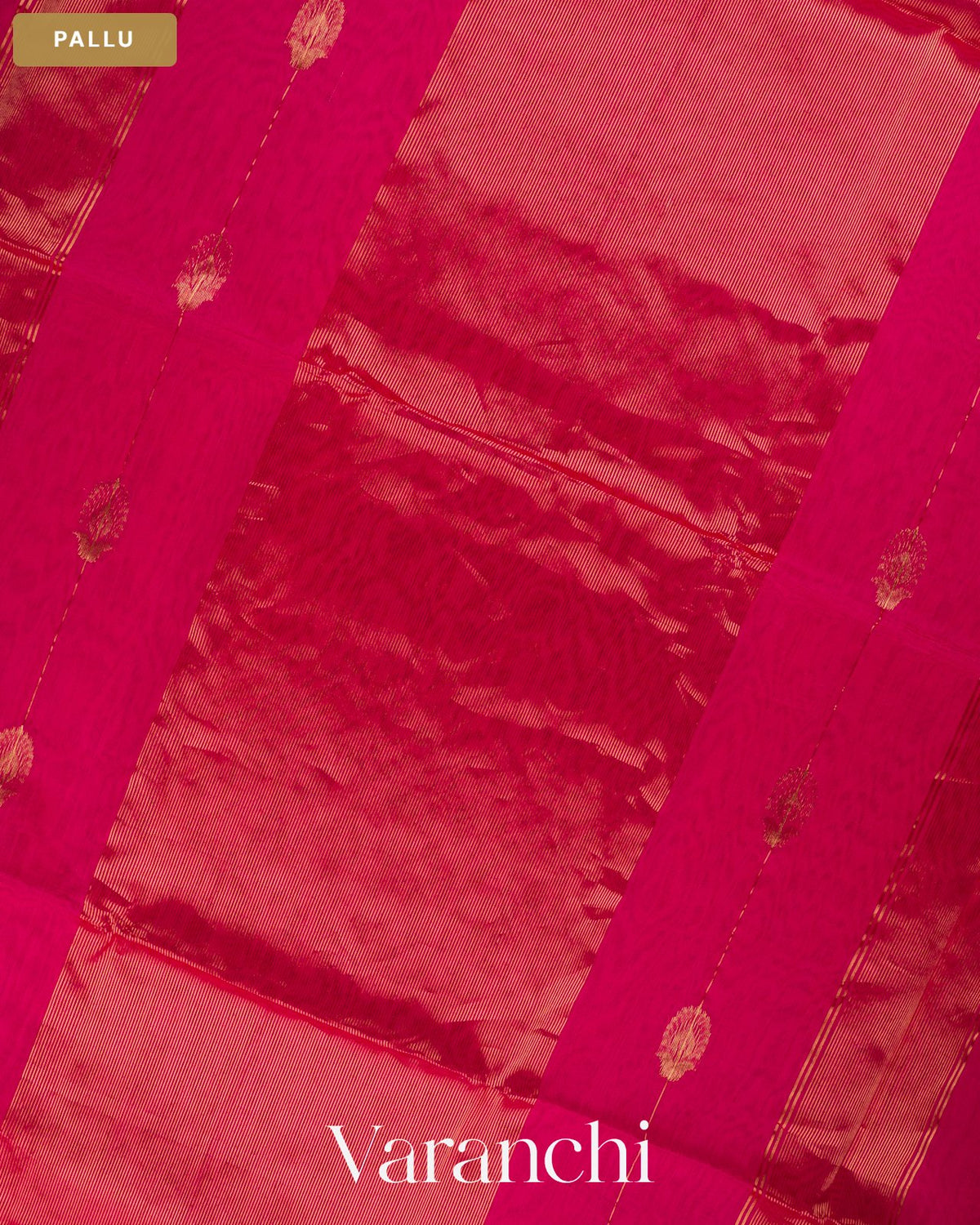 Rani Pink Pure Maheshwari Silk Cotton Handloom Saree — Pallu