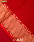 Bright Red Pure Maheshwari Silk Cotton Handloom Saree — Blouse