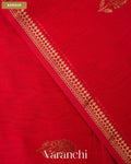 Bright Red Pure Maheshwari Silk Cotton Handloom Saree — Border