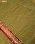 Mehandi Green Pure Maheshwari Silk Cotton Handloom Saree — Blouse