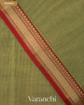 Mehandi Green Pure Maheshwari Silk Cotton Handloom Saree — Border