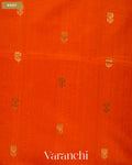 Orange Pure Maheshwari Silk Cotton Handloom Saree — Body