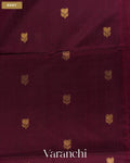 Wine Maroon Pure Maheshwari Silk Cotton Handloom Saree — Body