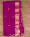 Magenta Pure Maheshwari Silk Cotton Handloom Saree — Full Saree