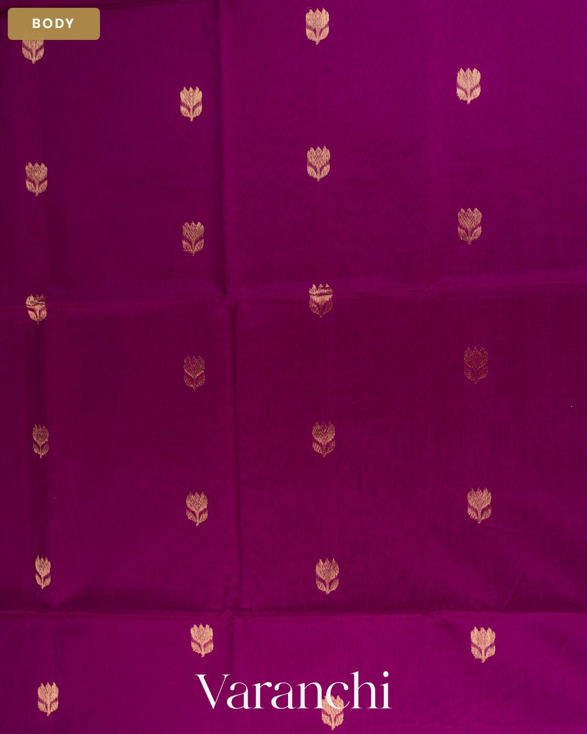 Magenta Pure Maheshwari Silk Cotton Handloom Saree — Body