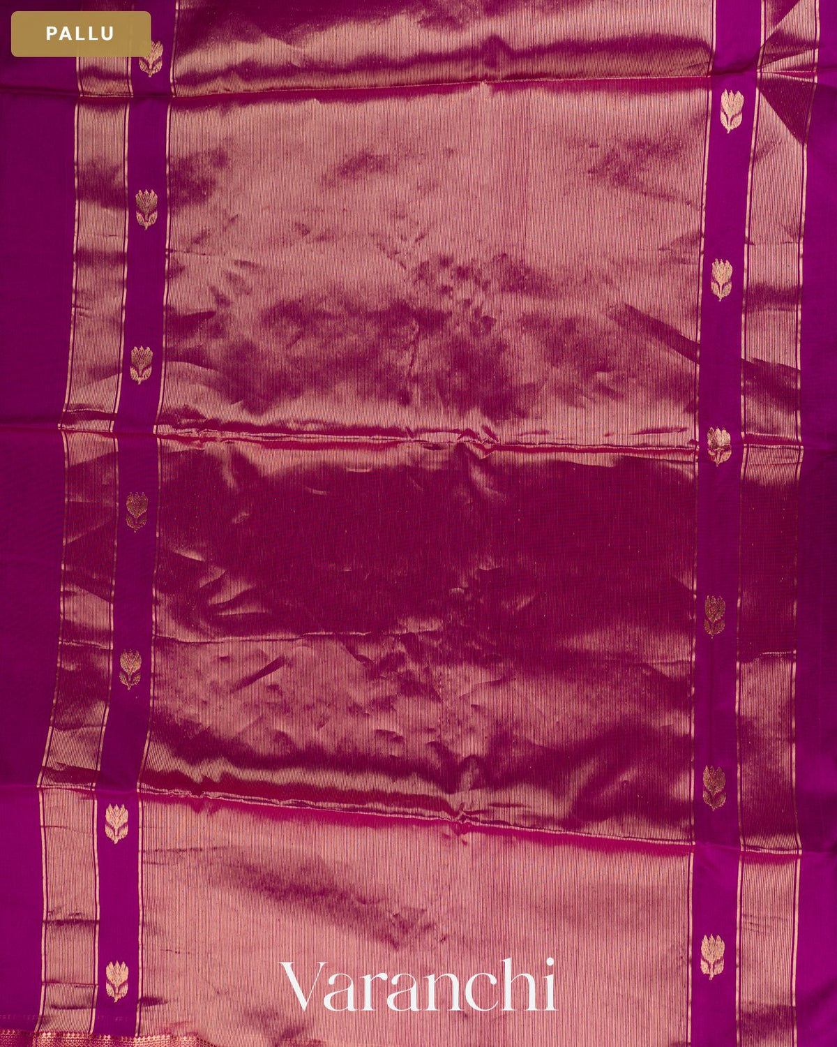 Magenta Pure Maheshwari Silk Cotton Handloom Saree — Pallu