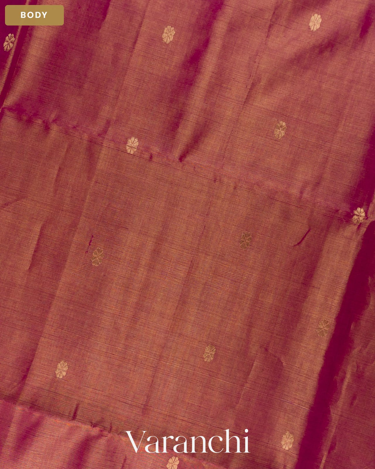 Wine Purple Pure Maheshwari Silk Cotton Handloom Saree — Body