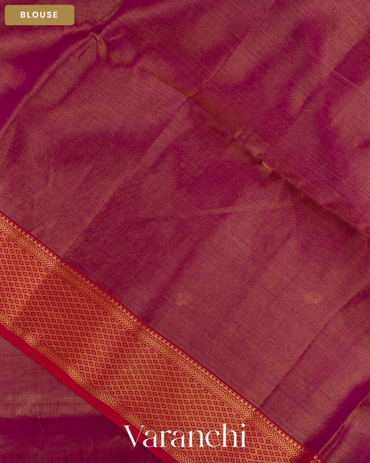 Wine Purple Pure Maheshwari Silk Cotton Handloom Saree — Blouse