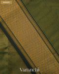 Bottle Green Pure Maheshwari Silk Cotton Handloom Saree — Border