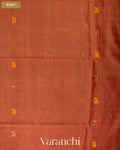 Rust Orange Pure Maheshwari Silk Cotton Handloom Saree — Body
