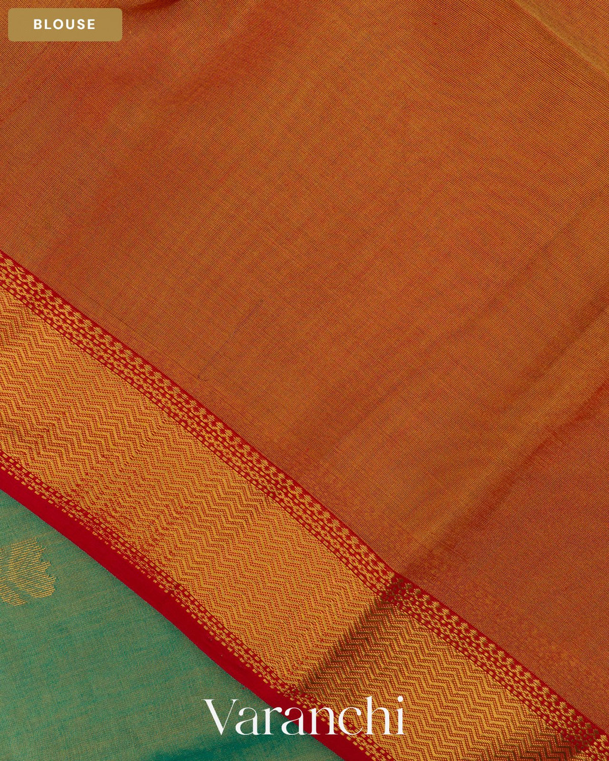Aqua Blue Pure Maheshwari Silk Cotton Handloom Saree — Blouse