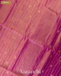 Purple Zigzag Borderd Pure Maheshwari Silk Cotton Handloom Saree — Pallu