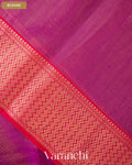 Purple Zigzag Borderd Pure Maheshwari Silk Cotton Handloom Saree — Blouse