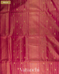 Magenta Zigzag Borderd Pure Maheshwari Silk Cotton Handloom Saree — Pallu