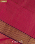 Magenta Zigzag Borderd Pure Maheshwari Silk Cotton Handloom Saree — Blouse