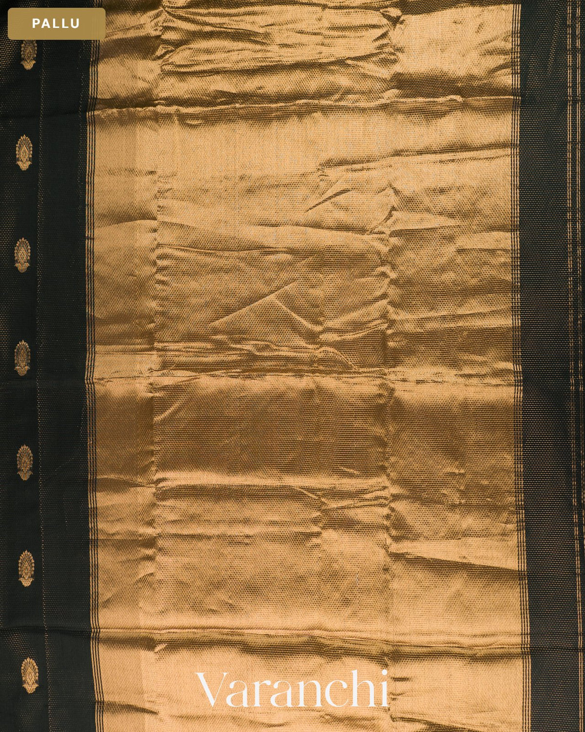 Black Striped Pure Maheshwari Silk Cotton Handloom Saree — Pallu