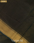 Black Striped Pure Maheshwari Silk Cotton Handloom Saree — Blouse