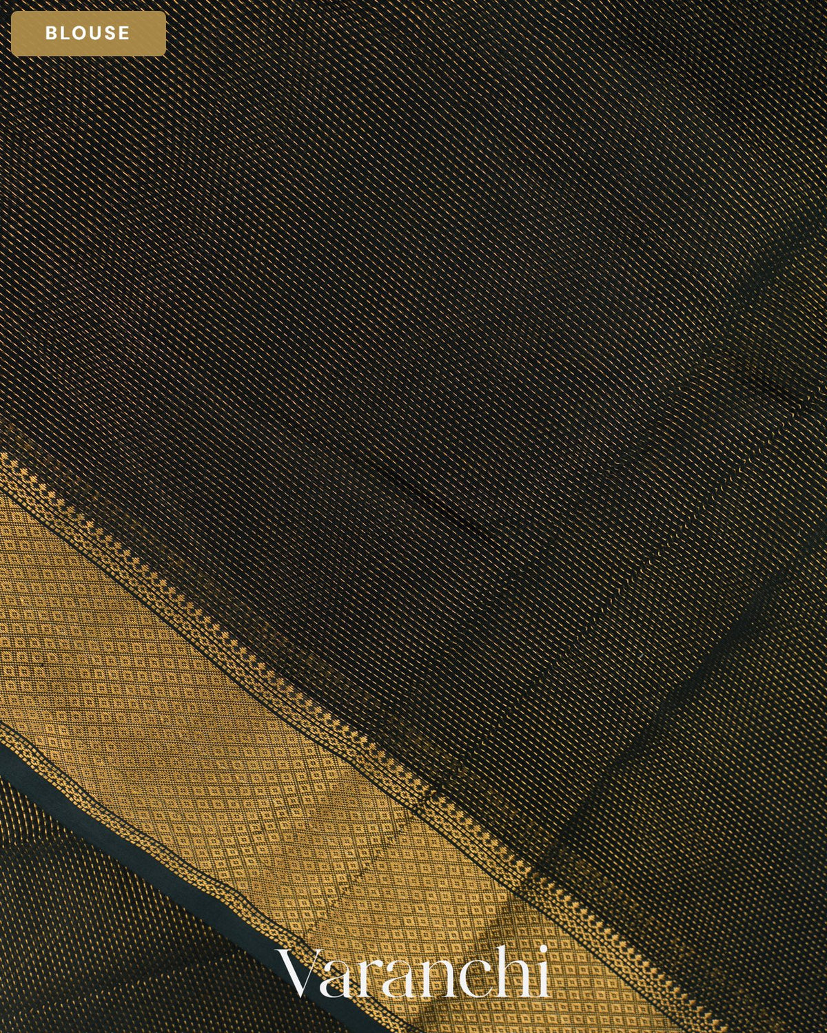 Black Striped Pure Maheshwari Silk Cotton Handloom Saree — Blouse