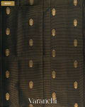 Black Striped Pure Maheshwari Silk Cotton Handloom Saree — Body