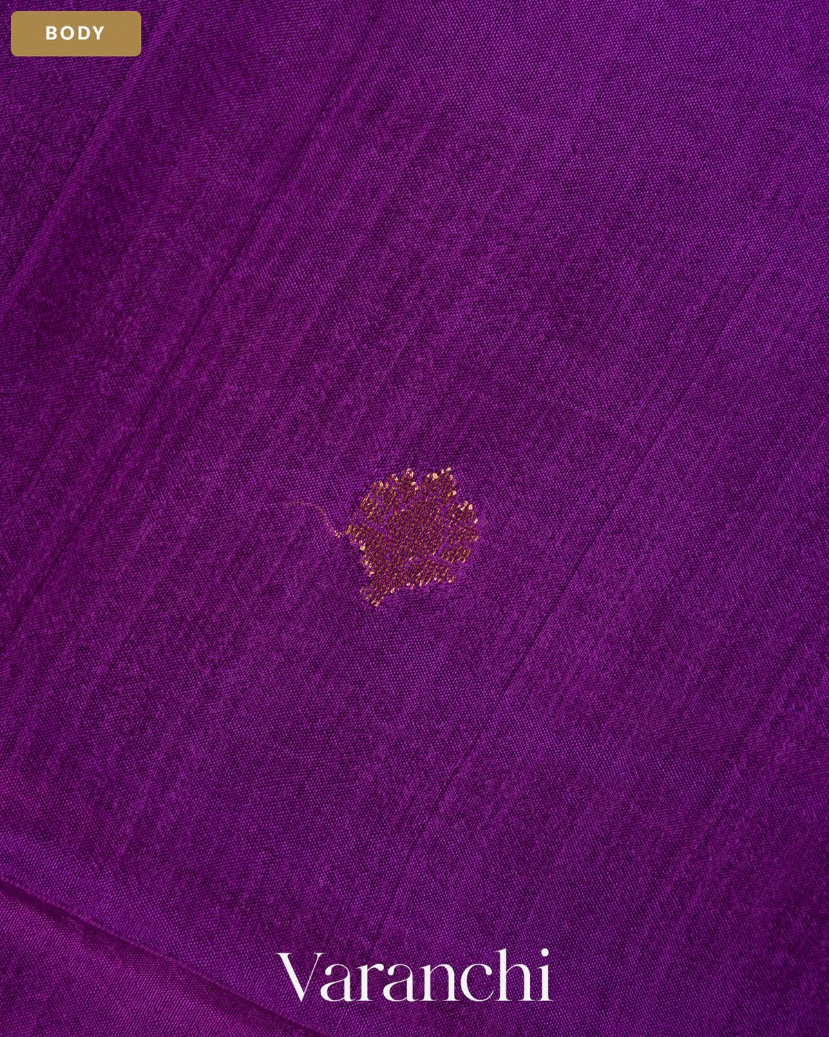 Deep Purple Jamdani Pure Mulberry Silk Handloom Saree — Body