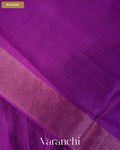 Deep Purple Jamdani Pure Mulberry Silk Handloom Saree — Blouse