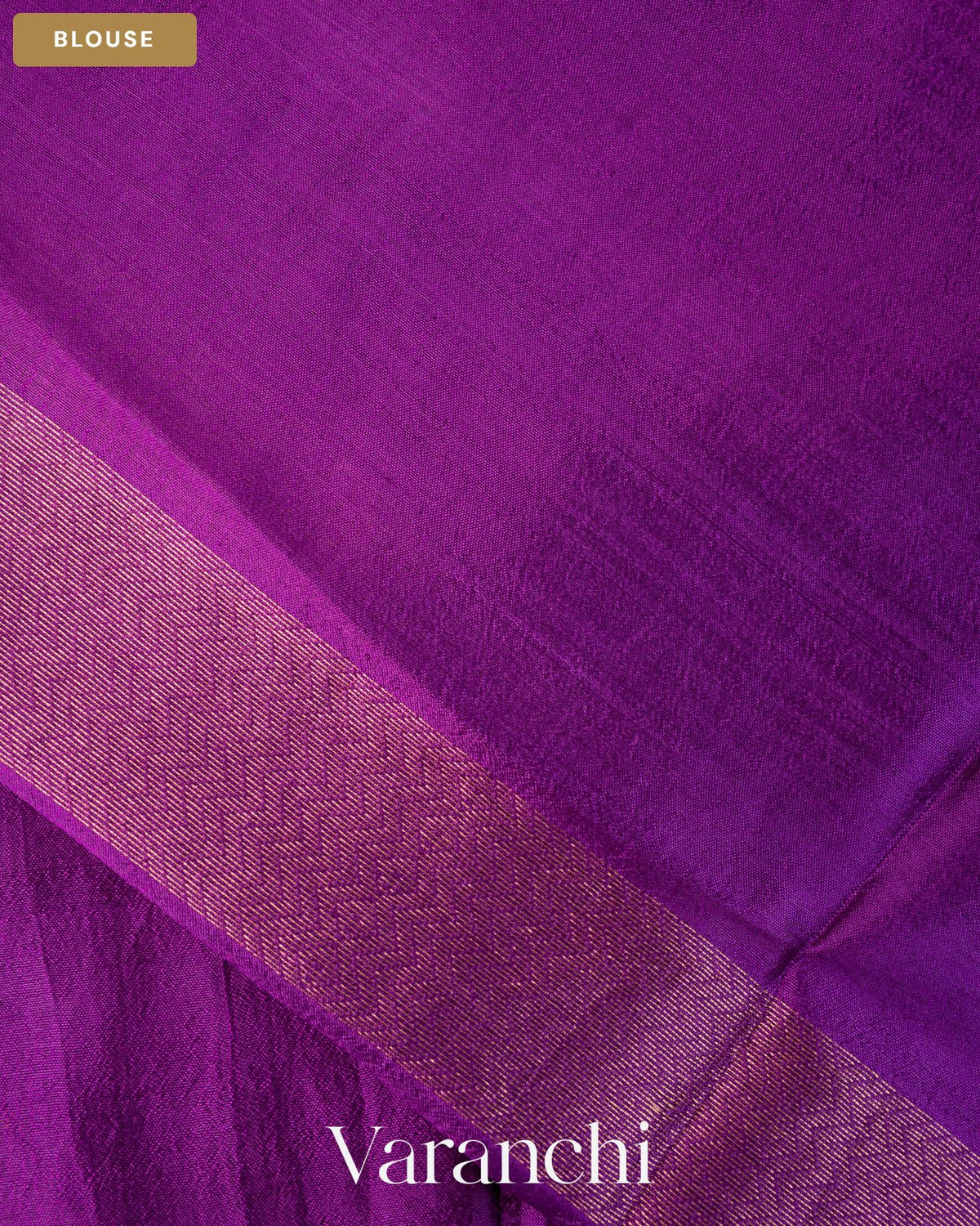 Deep Purple Jamdani Pure Mulberry Silk Handloom Saree — Blouse