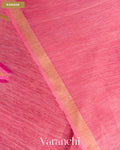 Rose Pink Lotus Jamdani Pure Silk Linen Handloom Saree — Border