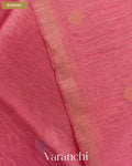 Pink Peach Jamdani Pure Silk Linen Handloom Saree — Border