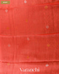 Burnt Orange Jamdani Pure Silk Linen Handloom Saree — Body