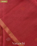 Light Burgandy Jamdani Pure Silk Linen Handloom Saree — Blouse