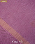 Lavender Jamdani Pure Silk Linen Handloom Saree — Blouse