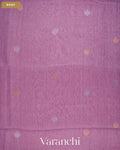 Lavender Jamdani Pure Silk Linen Handloom Saree — Body