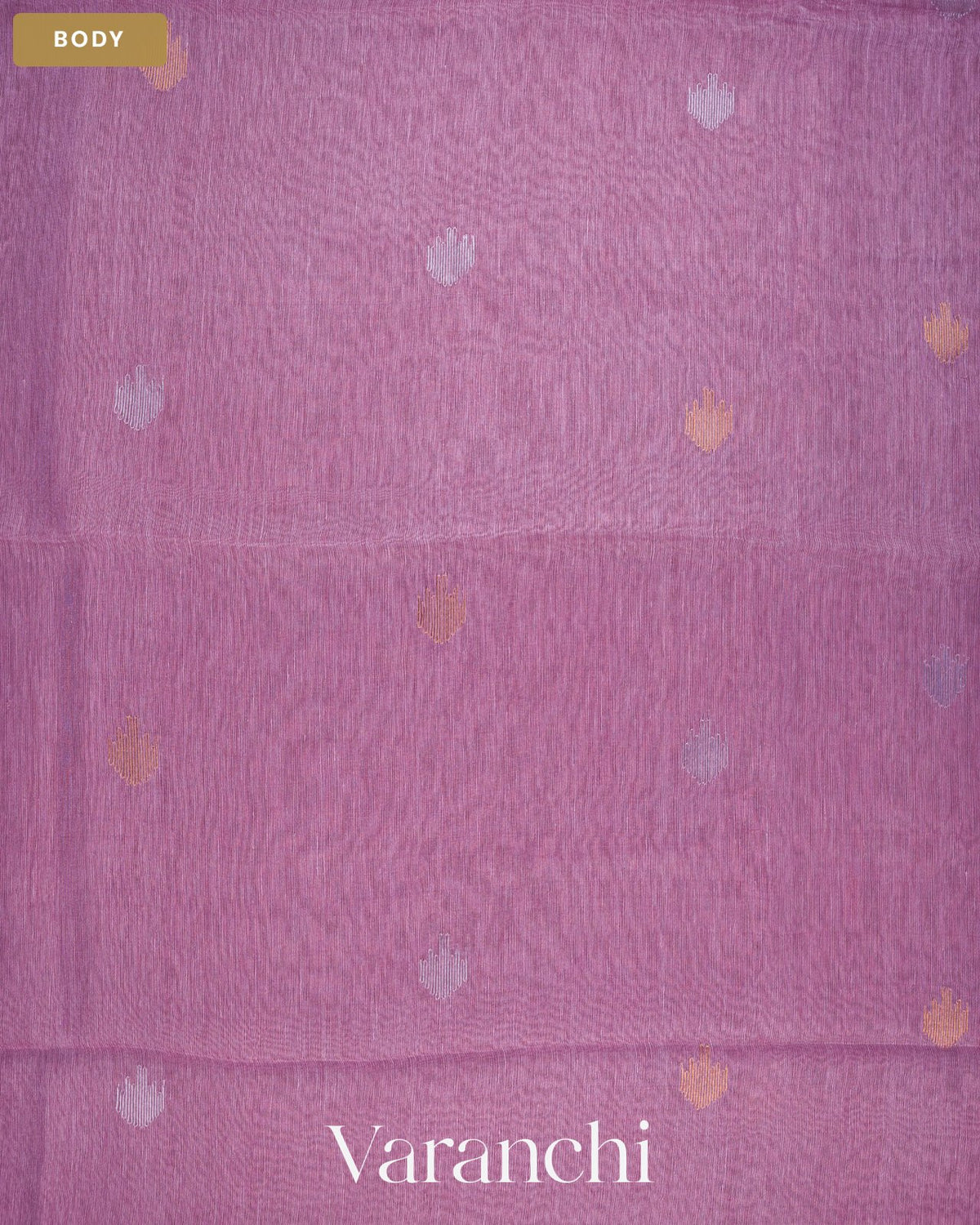 Lavender Jamdani Pure Silk Linen Handloom Saree — Body