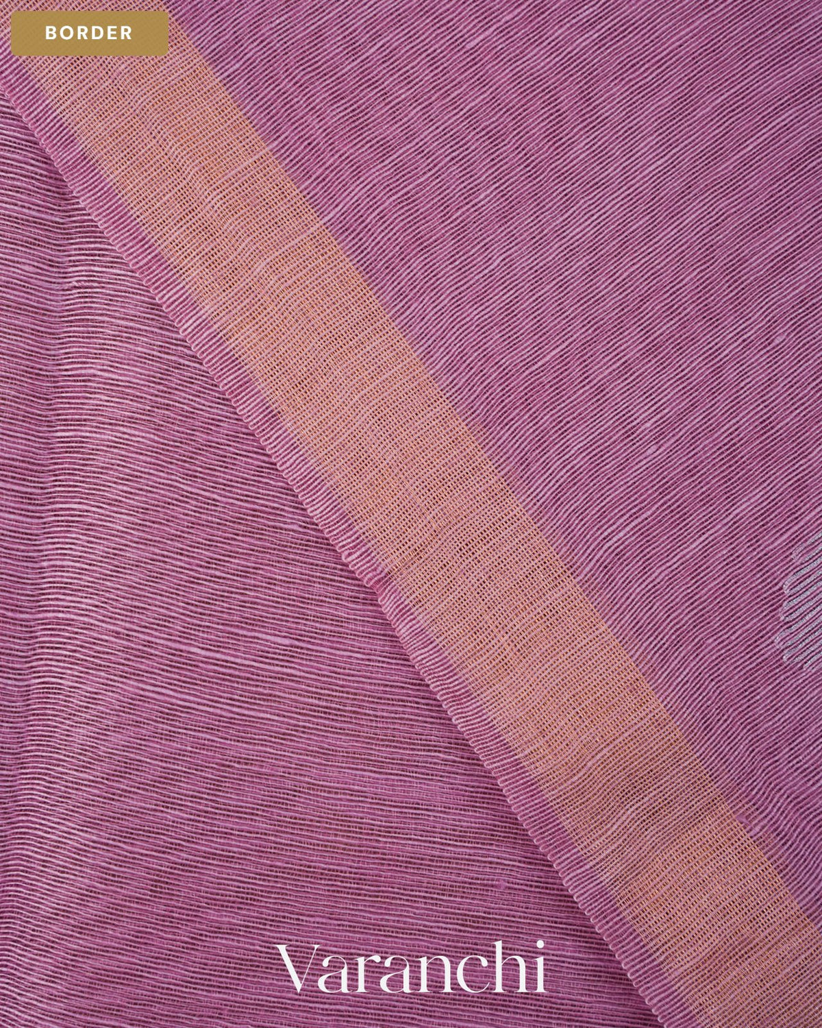 Lavender Jamdani Pure Silk Linen Handloom Saree — Border