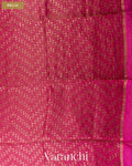 Rani Pink with Sequin Embroidery Pure Muslin Silk Handloom Saree — Pallu