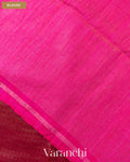 Rani Pink with Sequin Embroidery Pure Muslin Silk Handloom Saree — Blouse