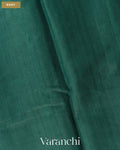 Teal Blue Kalamkari Printed Pure Tussar Silk Saree — Body