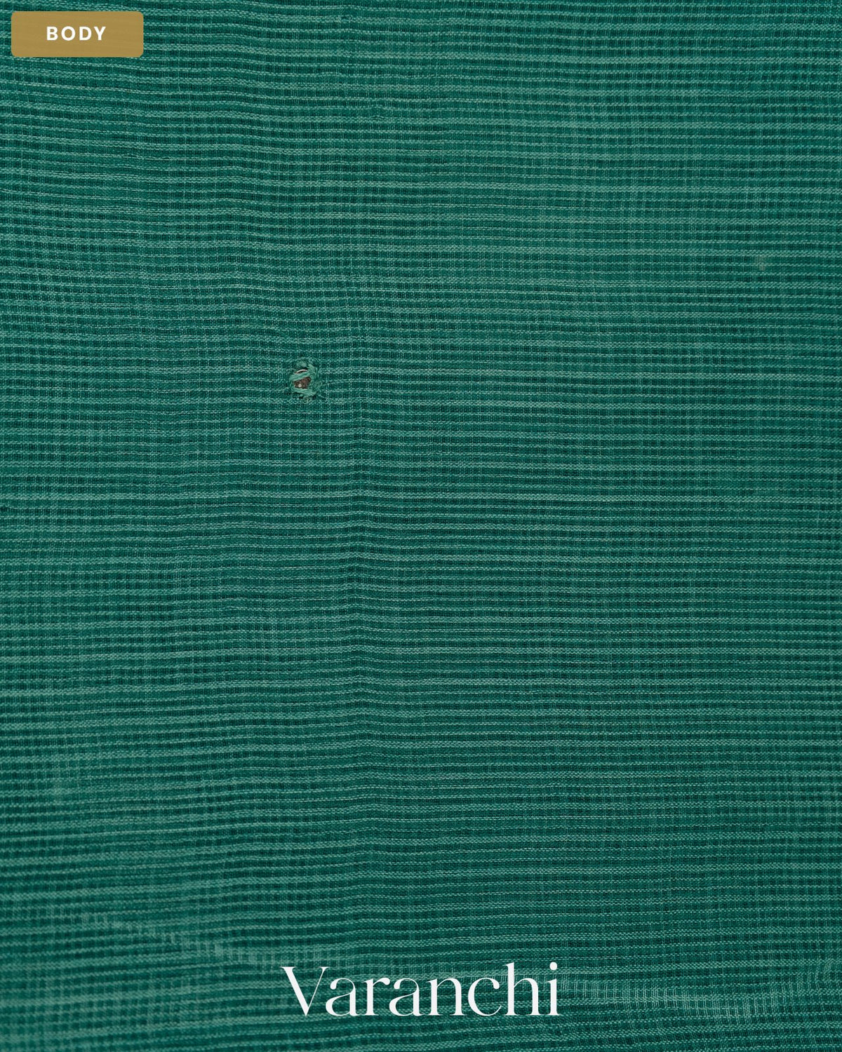 Turquoise Blue Mirror-Embroidered Pure Kota Tussar Silk Handloom Saree — Body