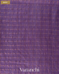 Deep Purple Checkered and Floral Embroidered Border Pure Tussar Silk Handloom Saree — Body