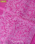 Orchid Purple Floral Embroidered Pure Kora Silk Saree — Pallu