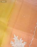 Mustard Yellow Ombre-dyed Pure Kora Silk Saree — Pallu