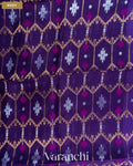 Deep Purple Jamdani Pure Muslin Silk Handloom Saree — Body