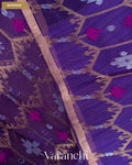 Deep Purple Jamdani Pure Muslin Silk Handloom Saree — Border