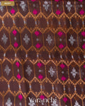 Coffee Brown Jamdani Pure Muslin Silk Handloom Saree — Body