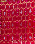 Cherry Red Jamdani Pure Muslin Silk Handloom Saree — Body