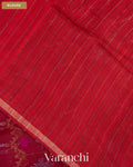 Cherry Red Jamdani Pure Muslin Silk Handloom Saree — Blouse