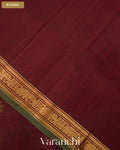 Maroon Pure Kanchipuram Silk Cotton Handloom Saree — Blouse
