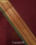 Maroon Pure Kanchipuram Silk Cotton Handloom Saree — Border
