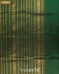 Bottle Green Pure Kanchipuram Silk Handloom Saree — Pallu
